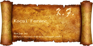 Kocsi Ferenc névjegykártya