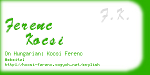 ferenc kocsi business card